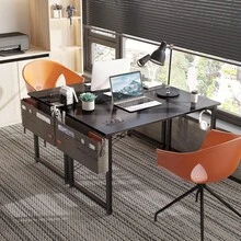 Computer Writing Desk, Sturdy Home Office PC Table, Work Desk With Storage Bag And Headphone Hook (Black, 100 X 48 Cm) - Black - View 4