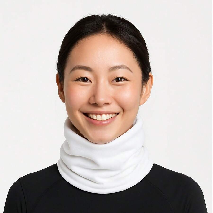 Balaclava Mask Bandana Cycling Collar Cold Winter Beanie Scarf Unisex Multipurpose Cap - Blanco - Ver 1