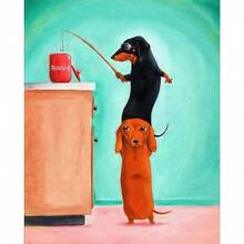 Tranh treo tường nghệ thuật động vật vui nhộn, tranh vải hiện đại, hình ảnh trừu tượng cho phòng khách, trang trí nhà, quà tặng, khung tùy chọn - Nhiều màu - Xem 27