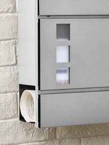 Stainless Steel Modern Letter Box With Newspaper Holder, Lid, Lockable, Easy To Install, Silver - Silver - View 5