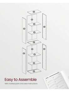 Bookcase, Bookshelf With 6 Shelves, For Living Room, Study, Office, Bedroom, Modern Style, Rustic Brown - Rust Brown - View 3