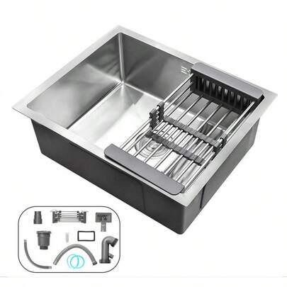 OYAJIA Kitchen Sink 54*44CM Drop In Kitchen Sink With Faucet Combo Modern Workstation Farmhouse Sinks Large Stainless Steel Single Bowl Kitchen Sinks