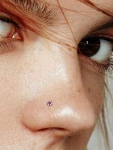 CIZME 1PC Nose Rings Studs Nose Studs Nose Rings, 18G 7mm Stainless Steel Cute Nostril Nose Piercing Jewelry Nose Screw Studs Nose Studs For Women, Pink CZ Round Square Star Heart CZ Bone Screw L Shaped Nose Studs - Nose Stud - View 8