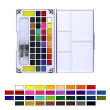 Set di pittura ad acquarello da 12/24/36/48 colori con pennelli ad acqua, forniture artistiche, per artisti, hobbisti amatoriali e appassionati di pittura