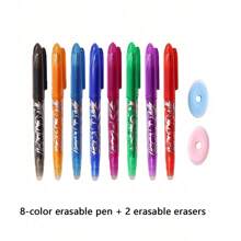 4/8/12/24pcs Energetic Erasable Ballpoint Pens, Creative Erasable Gel Pens, Twist-Erase Ballpoint Pen Refills, 0.7mm Smooth Writing Ballpoint Pens In Assorted Colors, Ideal For School Work, Office, Back To School Supplies