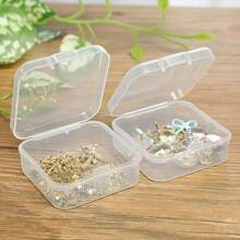 6pcs/3pcs./1pc Storage Box Plastic Storage Box, Square Transparent Plastic Storage Box With Lid - Durable, Seamless Storage Box For Jewelry, Hardware, Earplugs And Small Accessories - Multi-Purpose, Wear-Resistant, Jewelry Storage Box, Desktop Storage Sticker Storage Box