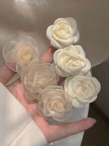 山茶花发夹，女性，夏季，刘海侧夹，后脑勺夹，头饰，春季发夹，网络流行新款发饰，校园风 - 彩色 - 查看 4