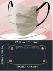 50 piezas Mascarillas desechables de 3 capas no tejidas, talla adulto, empaquetadas individualmente, protección contra polen y virus, adecuadas para actividades, fiestas y regalos