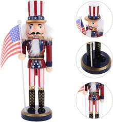 Nutcracker Christmas Decor Nutcracker Figurine Wooden Nutcracker Soldier Black Nutcracker Christmas Wood Ornaments Nutcracker Toy Desktop Ornament Christmas Table Decoration For Christmas Party