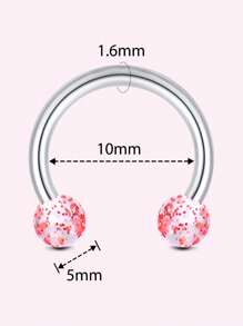 CIZME Different Style Nose Ring, Black Red Nose Ring Septum Horseshoe Earring Eyebrow Lip Helix Tragus Cartilage Piercing Ring, Mustache Shape Nose Piercing, Tongue Ring, Fake Nose Ring CZ African Nose Cuffs, Nose Rings Clip On Nose Jewelry For Woman Gift For Party