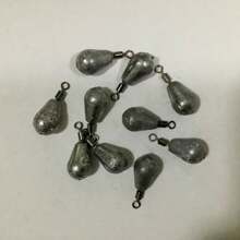 10-Pack Tear Drop Sinkers - Long Cast Surf Fishing Weights For Beach/Pier/Offshore | Saltwater Pyramid Sinkers With Eyelets For Rigging (1oz/2oz/3oz Options)