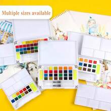 Set di pittura ad acquarello da 12/24/36/48 colori con pennelli ad acqua, forniture artistiche, per artisti, hobbisti amatoriali e appassionati di pittura