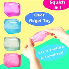 1/3/6 Piezas Cubos de presión de elevación lenta - Juguete antiestrés suave y elástico para adultos, juguete sensorial para aliviar la ansiedad ADD/ADHD, para estiramiento y manipulación, para oficina, hogar, aula (colores aleatorios)