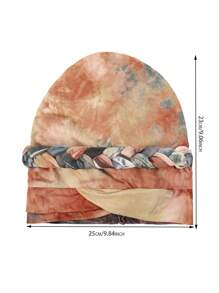 Women's Tie Dye, Ground Hair, Milk Silk, Flower Cloth, Braided Hat, Short Braid Can Hide Hair, Headband, Hat