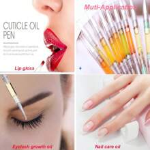 UPZIGS 50 Pcs Empty Cuticle Oil Pen, 3ml Travel Size Nail Oil Pen Bulk, Disposable Twist Pens With Brush No Leak, DIY Nail Care Kits For Nail Salon