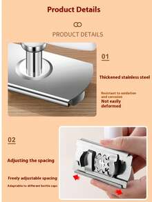 1pc Customizable Text/Letter Design Bottle Opener, Thick Stainless Steel Jar Opener, Multi-Functional Rotating Lid Remover Tool - Multicolor - View 4