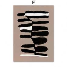 1 幅可选画框斯堪的纳维亚抽象墙面艺术条纹线条曲线女孩几何高清帆布海报印刷品家居卧室客厅装饰 - 彩色 - 查看 65