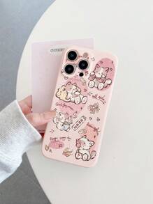 1 件美食猫图案粉色直边手机壳，带镜头保护设计，防指纹、防震、防摔，兼容 16 Pro Max、15 Pro Max、14 Pro Max 系列、S25 Ultra、S24 Ultra 系列