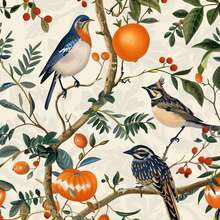 1 Roll Vintage Birdhouse On Orange Tree Branch Peel And Stick Wallpaper, Waterproof Contact Paper, Removable Sticker Wallpaper, Size: 17.32in*118.1/196.8/393.7in, Suitable For Living Room, Bedroom, Dining Room, TV Background Wall, Home Decor, Cabinet, Bookshelf, Desk, Chair, Furniture Renovation, DIY, Easy To Cut - Multicolor - View 9