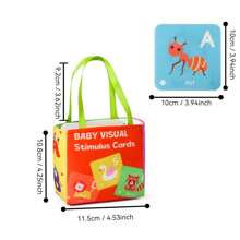 26 بطاقة حسية للطفل للتعلم المبكر من 0-12 شهر، بطاقات أبجدية ABC مع حقيبة تخزين، ألعاب تعليمية كهدية