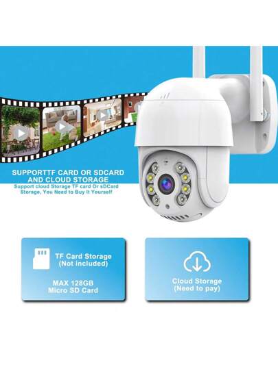 [High Definition Night Vision] 360° Rotating Wireless Security Camera, 1080P Way Audio AI Human Detection, Home/Business Indoor/Outdoor Waterproof Surveillance view 3