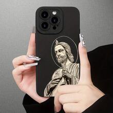 Full Protection TPU Anti-Drop Case With Black Religious Pattern For Apple Models 6 To 16 Pro Max - Multicolor - View 5