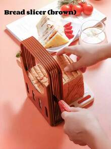 1 件可折叠手动面包切片机，可调节切片导槽，面包切菜板，三明治制作工具，适用于厨房、露营、房车