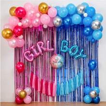 1set 80pcs Gender Reveal Party Balloons & Tassel Decorations, Suitable For Birthday Party Venue Decor, Boy Or Girl Surprise Party Supplies - Multicolor - View 7