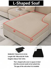 1 pieza Funda elástica para sofá, funda para cojín de asiento de sofá para todas las estaciones, a prueba de polvo, lavable a máquina, resistente a la decoloración, adecuada para sofás en forma de L y de 1/2/3/4 plazas, apta para mascotas, ajustable para dormitorio y sala de estar