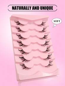 Asiteo 7 Pairs Natural Looking Eyelash Extensions, Lengthening With Cat Eye Corners, Fluffy And Soft, Suitable For Everyday Wear - Cat Eye Lashes - View 6