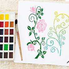10Pcs Flower Stencils For Painting Reusable Crafts Drawing Stencils For Painting On Wood, Wall, Furniture
