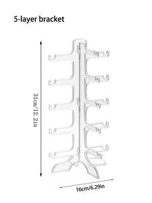 1 pieza Soporte de exhibición de 6 capas para 6 pares de gafas de sol transparentes, organizador para regreso a clases - transparente - Ver 15
