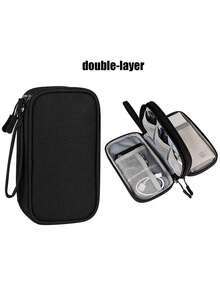 1pc Creative New Fashion Cute Minimalist Large Capacity Digital Storage Bag, Thickened Waterproof Shock-Resistant Electronic Accessories Organizer Bag, Multi-Functional Pouch, Makeup Bag, Coin Purse, Compact And Portable, Can Store Phone, Power Bank, Charger, External Hard Drive, USB, Cables, Earphones, And More, Suitable For Travel, Business Trip, Office, Meeting Room, Study Room, Library, Hiking, Vacation, Outdoor, Student Dorm Essential - Multicolor - View 17