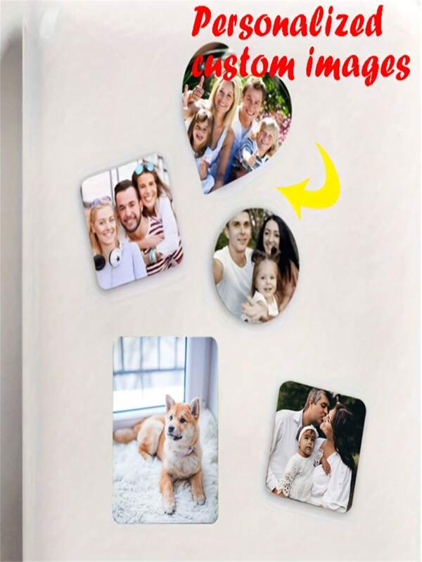 Personalized Custom Pattern Round Refrigerator Magnets Blank Photo Printable, Personalized Magnets For Fridge Decoration, Kitchen, Office, Wall
