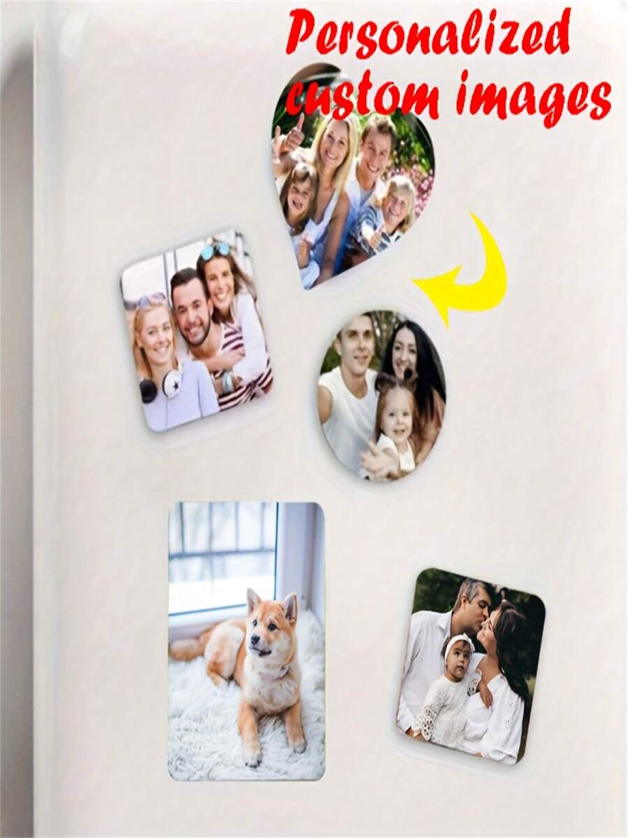 Customized Round Fridge Magnet, Blank Photo Printable, Personalized Fridge Sticker, Suitable For Refrigerator, Kitchen, Office, Wall Decor - Multicolor - View 1