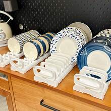 可调节厨房碗碟晾干架 - 台面碗碟收纳架、餐具架、厨房收纳架，用于存放碗、盘子、碗碟、炊具