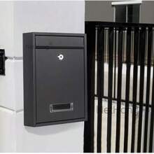 NetHong Large Letter Post Box Mail Box Steel Lockable Outdoor Wall Mounted With Keys - Black - View 4