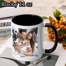 定制咖啡杯，带有手写文字/照片设计，独特的创意厨房和餐厅饮具，适合作为送给家人、朋友、同事和最亲近的人的结婚纪念礼物，可重复使用，11盎司/15盎司，白色和黑色 - 多顏色 - 查看 10