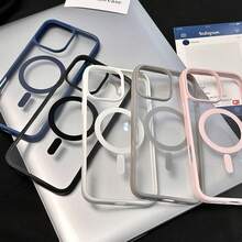 Suitable For IPhone 16/15/14/13/12/11 Pro Max Classic Acrylic Magnetic Phone Case For Beauty Or Protection. Gifts For Family, Friends, Kids, Birthday,Spring, Holiday, Boyfriends, Girlfriends, Valentine's Day - 藏蓝色 - 查看 2