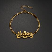 Custom Name Stainless Steel Necklace Hoop Earring Jewelry Set For Women Personalized Heart Cuban Chain Birthday JewelryGift