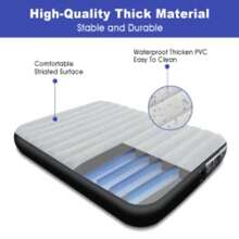 Queen Size Striated Camping Airbed Inflatable Mattr Blow Up Air Bed - T61020US UK - View 6