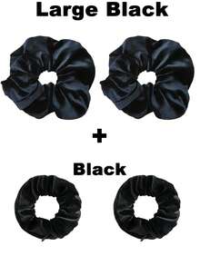 半条装黑色天鹅绒发圈，带隐藏口袋；大号黑色多功能发饰收纳袋；返校必备；便携式零钱包及收纳袋；沙滩包；马尾发圈；发绳；发圈；发饰 - 彩色 - 查看 19