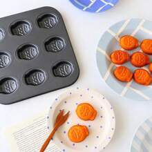 1pc 9-Cavity Fish-Shaped Nonstick Baking Pan, Mini Cake/Muffin/Madeleine Bakeware Cooking Tool