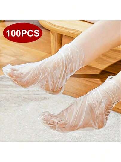 100 Nourishing Foot Mask, Disposable Clear Foot Mask, Plastic Foot Cover, Soft And Comfortable, Smooth Foot Care, Nourishing Ingredients