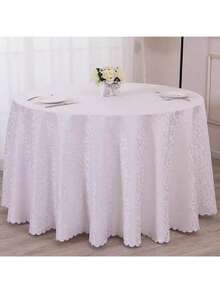 1 件花卉图案酒店桌布，宴会餐厅餐桌布