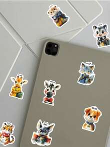 SCXXBSW 50pcs Fantasy Animal Cartoon Clip Art Cartoon Graffiti Stickers Decorative Phone Cases Hand Accounts Water Cups Notebook Luggage Waterproof Roll Stickers - Multicolor - View 10