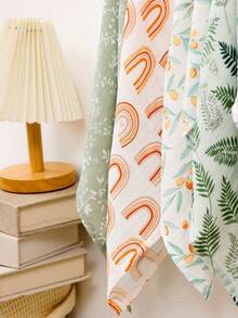 5PCS Muslin Baby Bibs 60*60cm Soft Bamboo Burping Cloths,Baby Wrap Swaddle Muslin Blanket Baby Face Towel Square Handkerchief, Baby Wash Cloths For Boys Girls - Multicolor - View 5