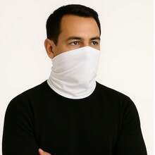 Balaclava Mask Bandana Cycling Collar Cold Winter Beanie Scarf Unisex Multipurpose Cap - Blanco - Ver 5