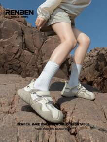 RENBEN زوج من أحذية المرأة المضادة للانزلاق للماء، أحذية كانفاس منخفضة القمة للتنزه/العبور في المياه/السباحة/التجوال، خفيفة الوزن وقابلة للتنفس لارتداء الشاطئ/التخييم/الحفلات في الصيف - بيج - مشاهدة 3