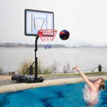 HY-B064S Portable Movable Swimming Pool PVC Transparent Backboard Basketball Stand (Basket Adjustment Height 1.15m-1.35m) Maximum Applicable For 7 # Ball